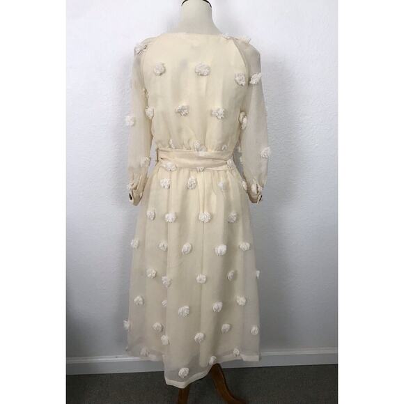 Listicle Melena Semi Sheer Pom Pom Belted Midi Shirt Dress - Picture 10 of 12